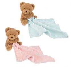 DOUDOUS D'OURSON ROSE OU BLEU ASST